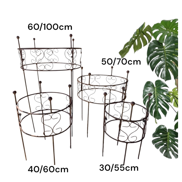 4x Podpora do roślin krzewów kwiatów hortensji róż podpórka średnice 30,40,50 i 60cm